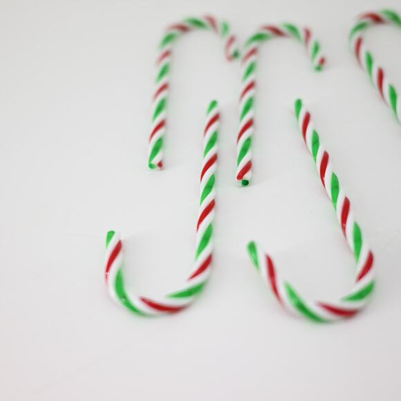 Christmas Ornaments Candy Cane Striped Green Red White - Picture 3 of 9